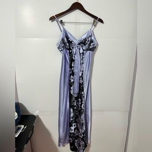 Jones New York Maxi Nightgown Dress Light Blue Floral